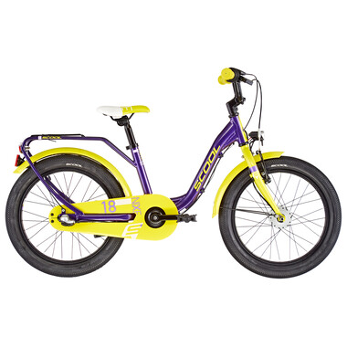 S'COOL NIXE STREET ALU 3V 18" Kids Bike Purple/Yellow 2021 0